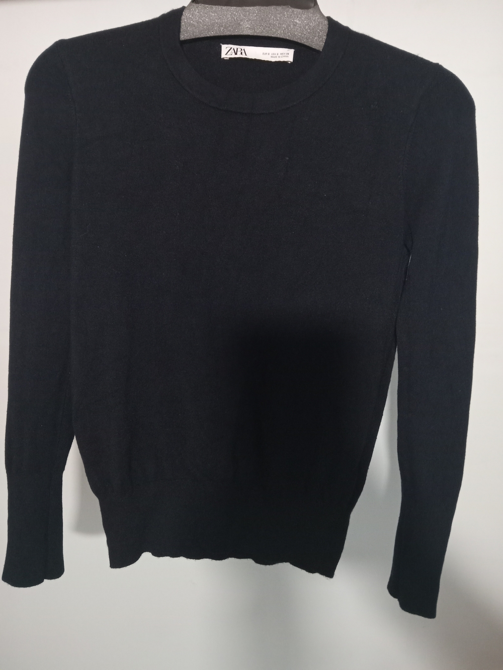 ZARA Navy Blue Scoop Neck Women's Sweater